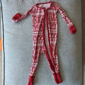 Little Sleepies Zippy in Christmas Fair Isle print